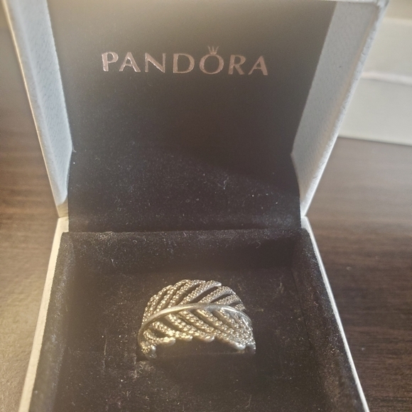 PANDORA Light as a Feather Clear CZ Ring Size 50 - Picture 9 of 15